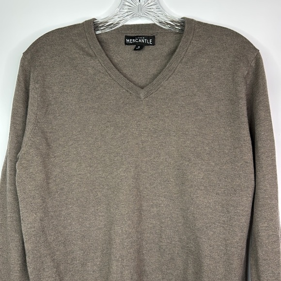 J. Crew Mercantile Brown Wool Blend Vneck Sweater Medium - Picture 2 of 10